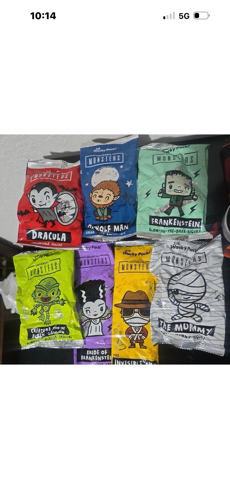 Sonic Drive-In Wacky Pack Universal Studios Monsters Set of 7 New Unopened Sonic Drive-In Wacky Pack Universal Studios Monsters Set of 7 New Unopened