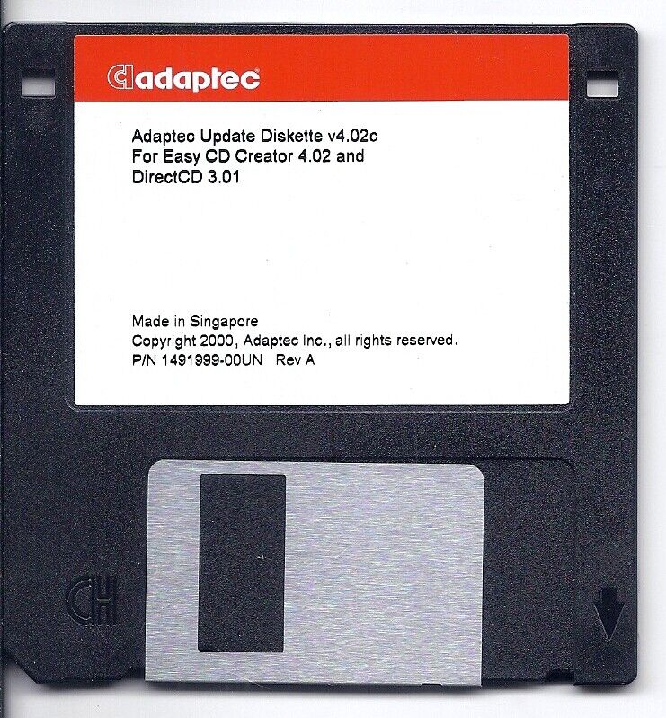 vintage 1.44 floppy - Adaptec Update for Easy CD Creator 4 and DIrectCD 3.01