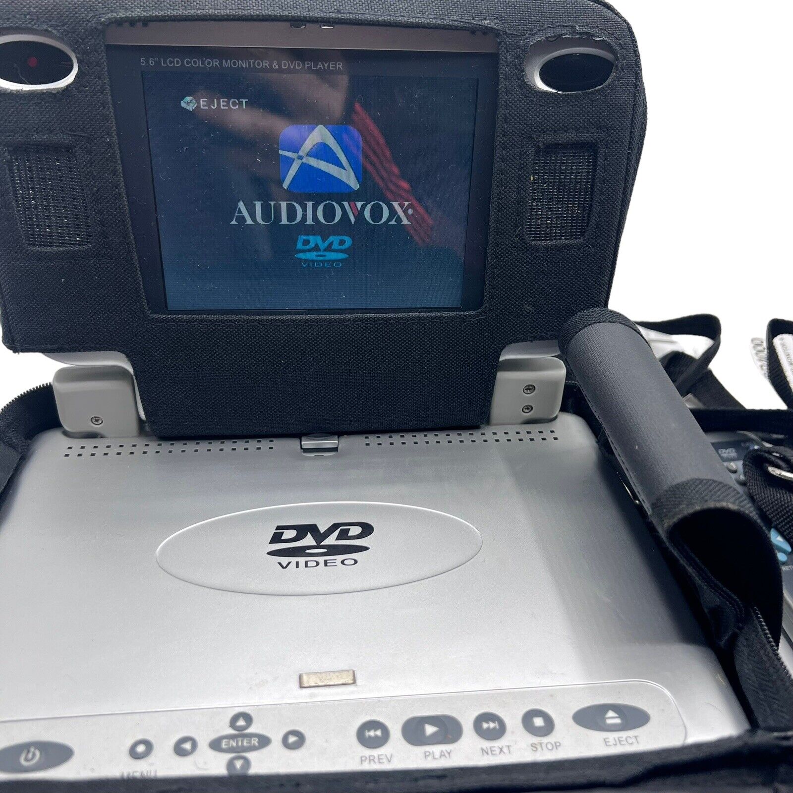 Audiovox 5.6” LCD Color Monitor DVD Player VBP4000 Case Remote Adapter