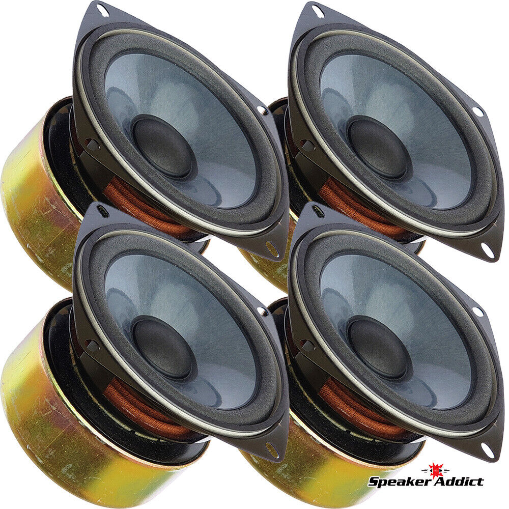 4-PACK - Diatone 4 inch full range speakers - 60-18khz - 50 watts - 89dB - NOS
