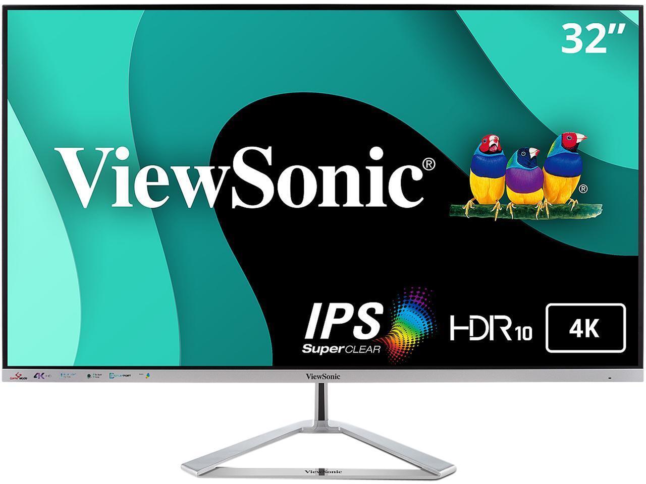 ViewSonic VX3276-4K-MHD 32 Inch Frameless 4K UHD Monitor with HDR10 HDMI and Dis