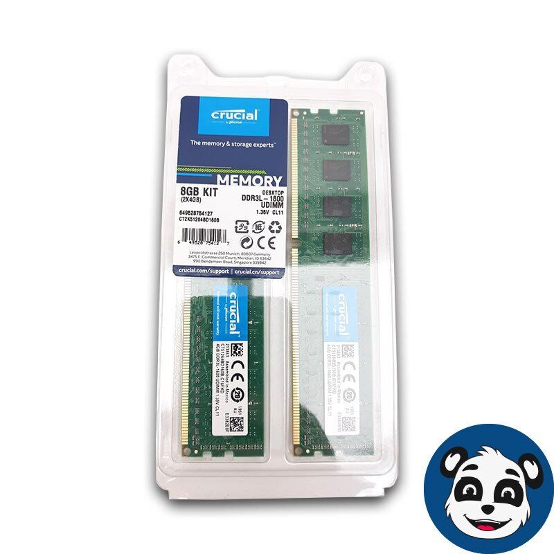 CRUCIAL CT2K51264BD160B. 8GB (2x4GB) DDR3L 1600 SDRAM Memory Module Kit. New OB