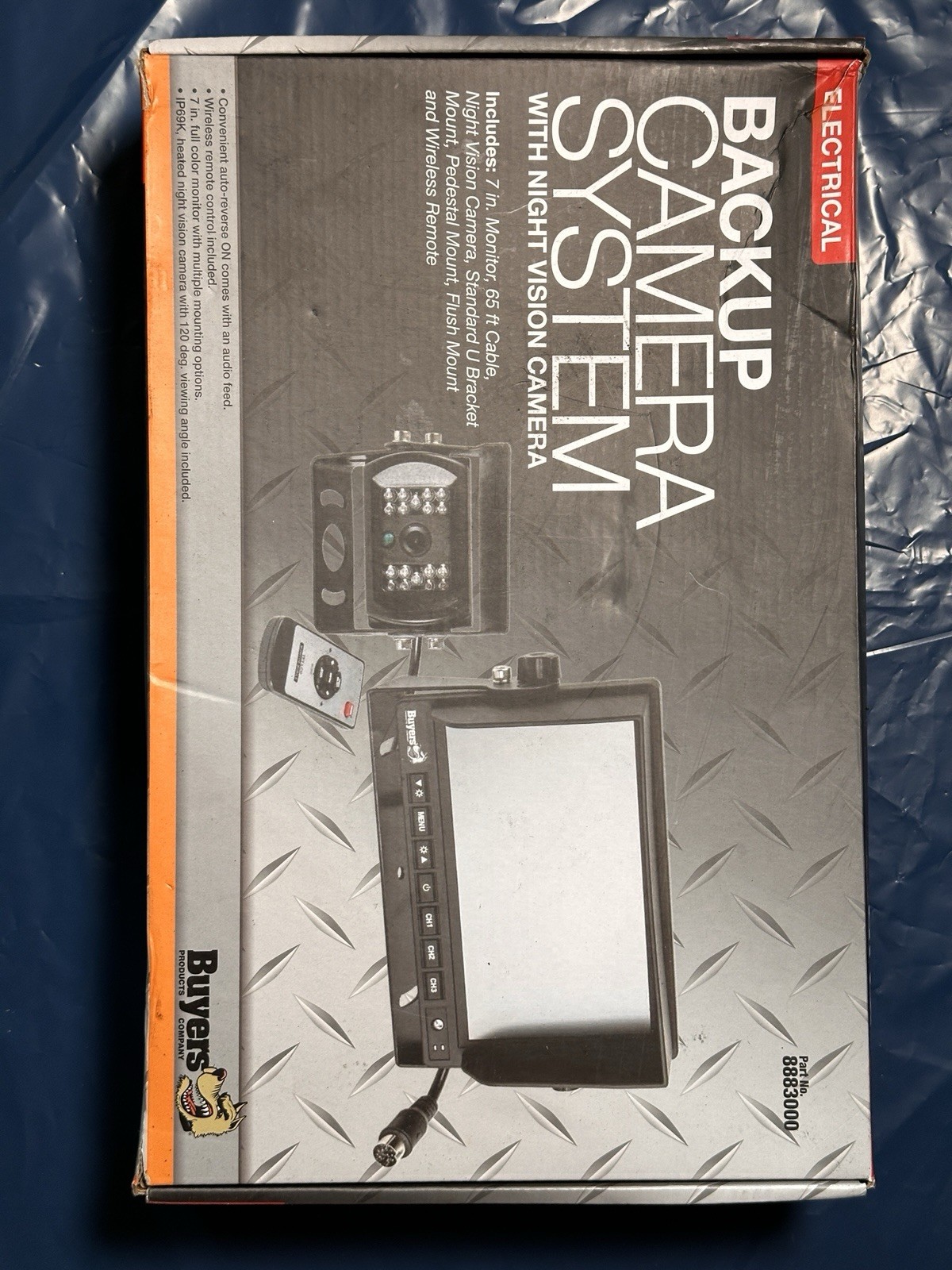 Buyers Products 8883000 7 inch Backup Camera with Remote Control - 4 Pin