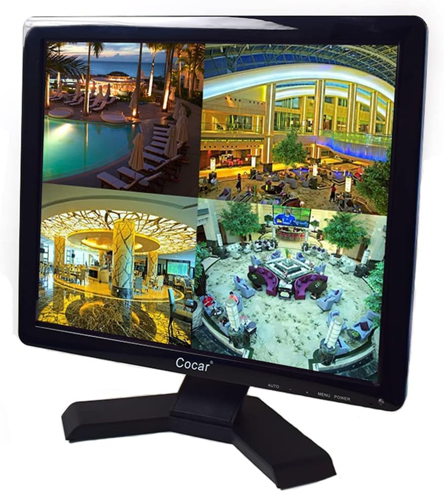 CCTV Security Monitor, 17 Inch BNC Monitor with VGA HDMI AV Built-In Speaker 4:3