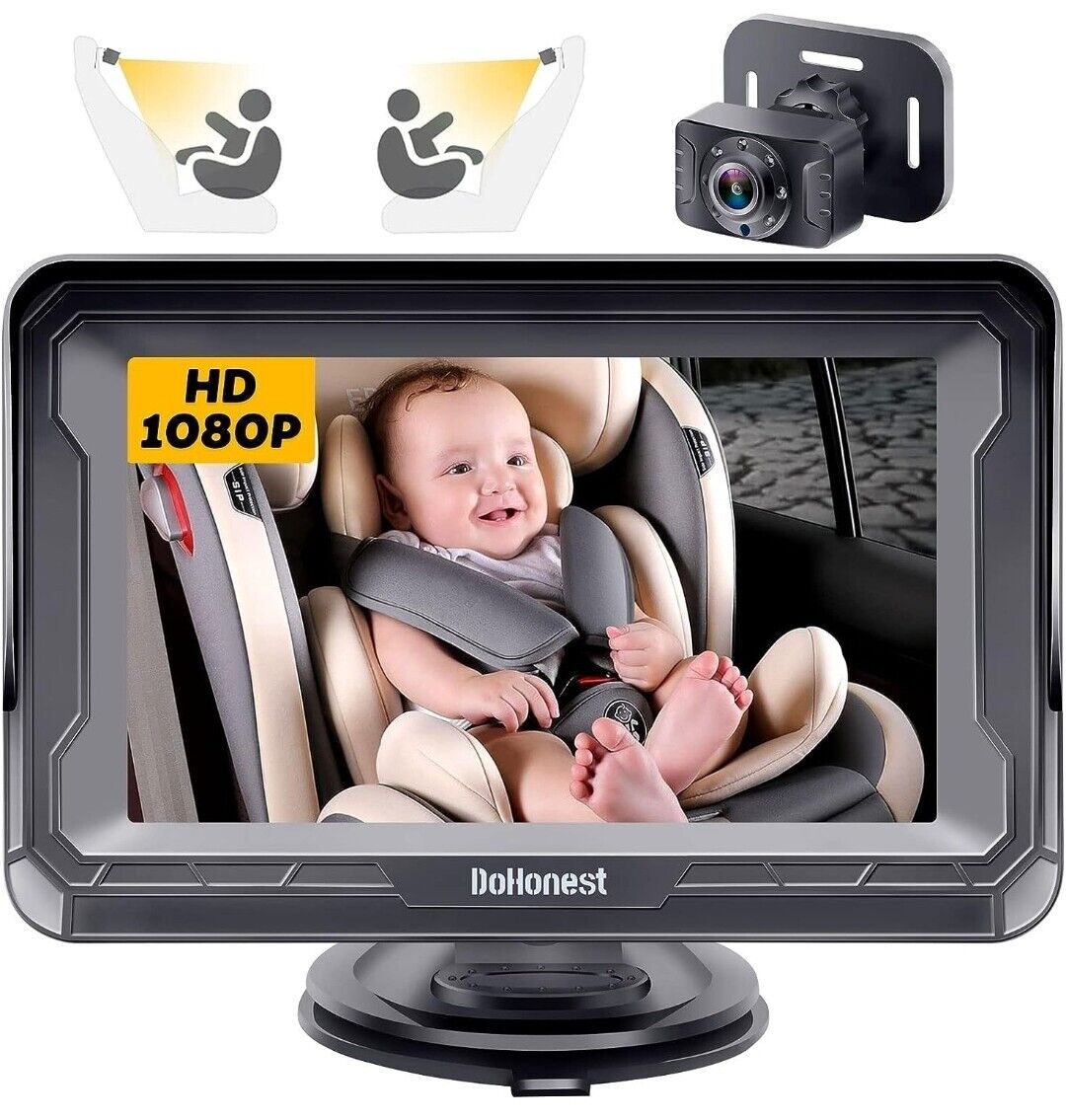 Dohonest Baby Car Camera-360° Rotatable, Easy Install, Night Vision, Monitor V33