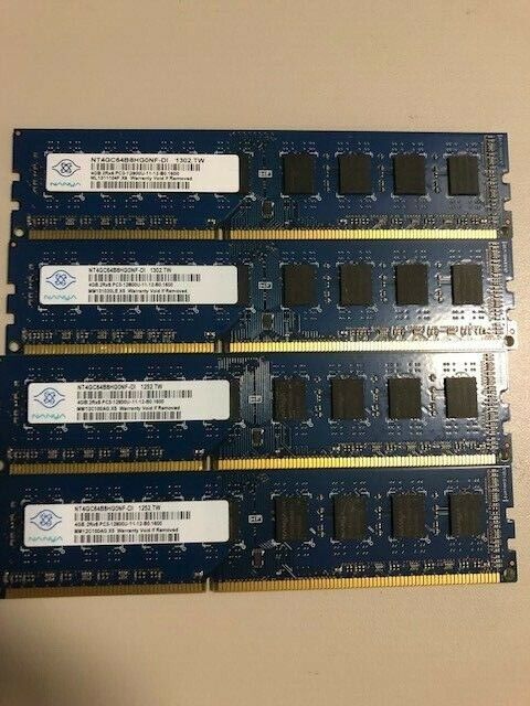 Nanya 16GB (4 x 4GB) 2Rx8 PC3-12800U-11-12-B0 1600Mhz DDR3 SDRAM Desktop Memory