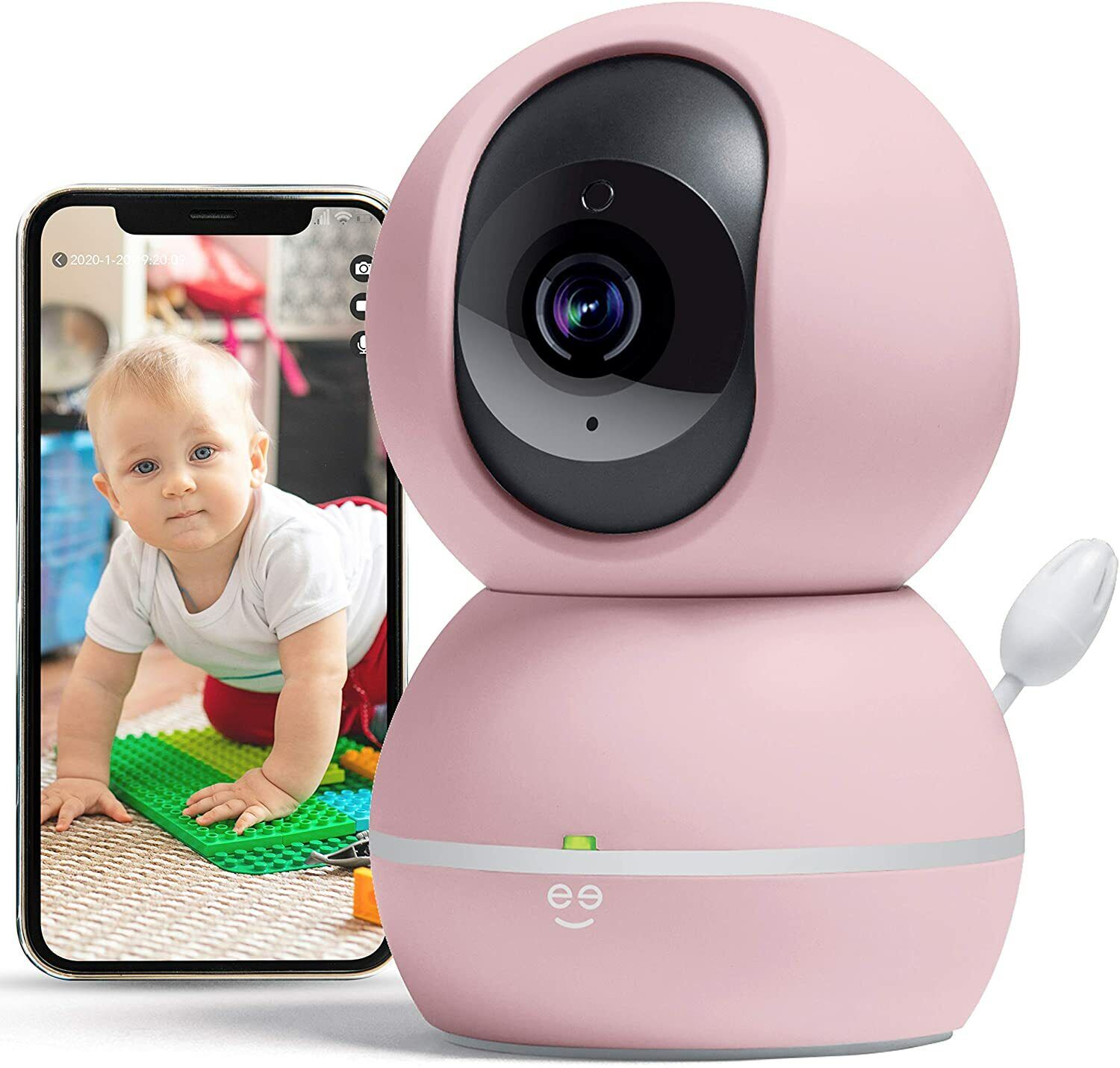 Geeni 1080p WiFi Security Camera Pet & Baby Monitor with Alexa Google Voice Cont