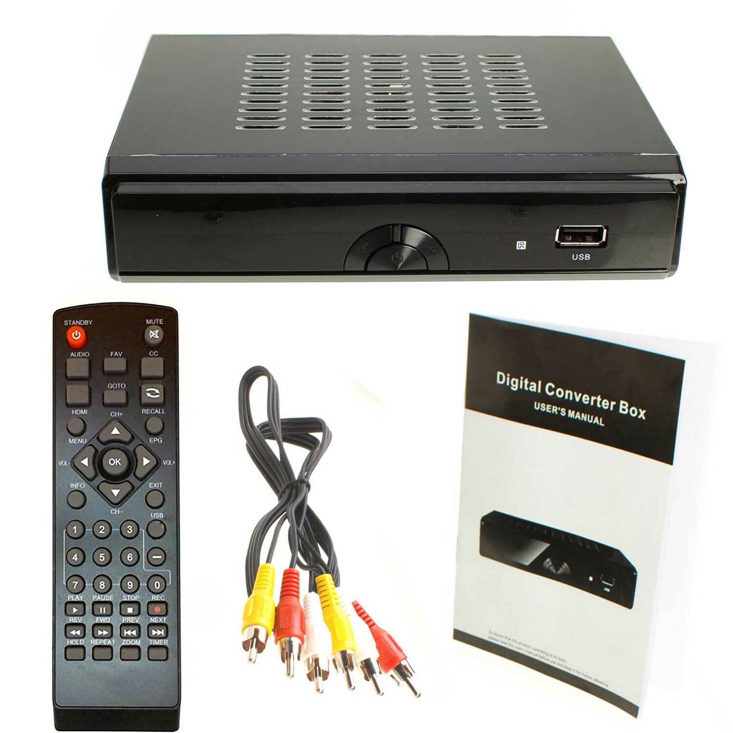 HDTV Digital Converter Box for TV HDMI Cable with Remote View/Record Local PVR