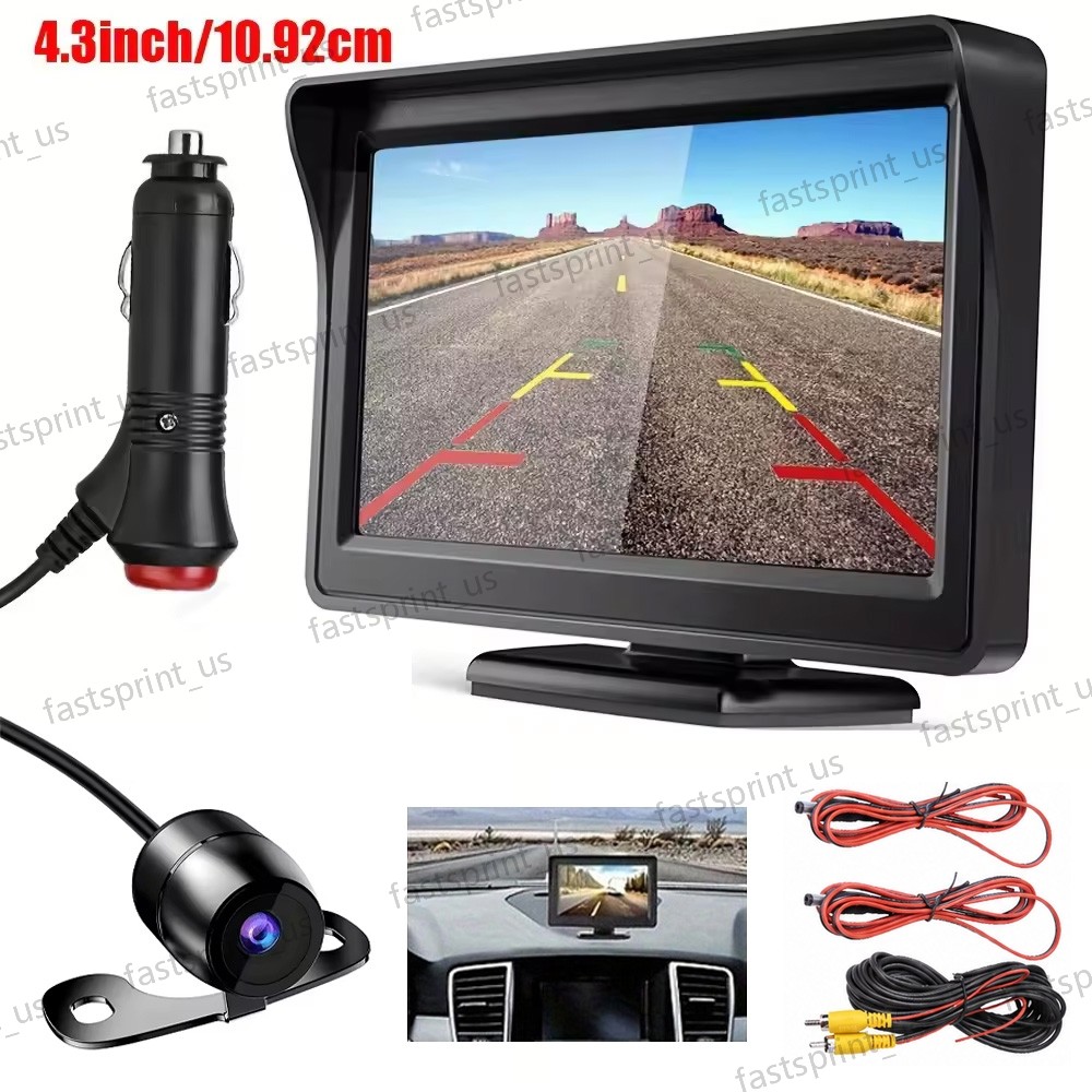 Car Rear View Backup Camera Reverse HD Parking Night Vision and 4.3