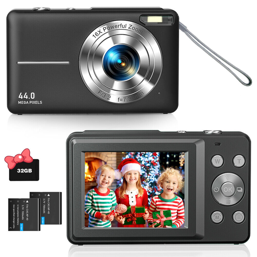Digital Camera 44MP Compact Point and Shoot Photography Cameras for Teens, Kids