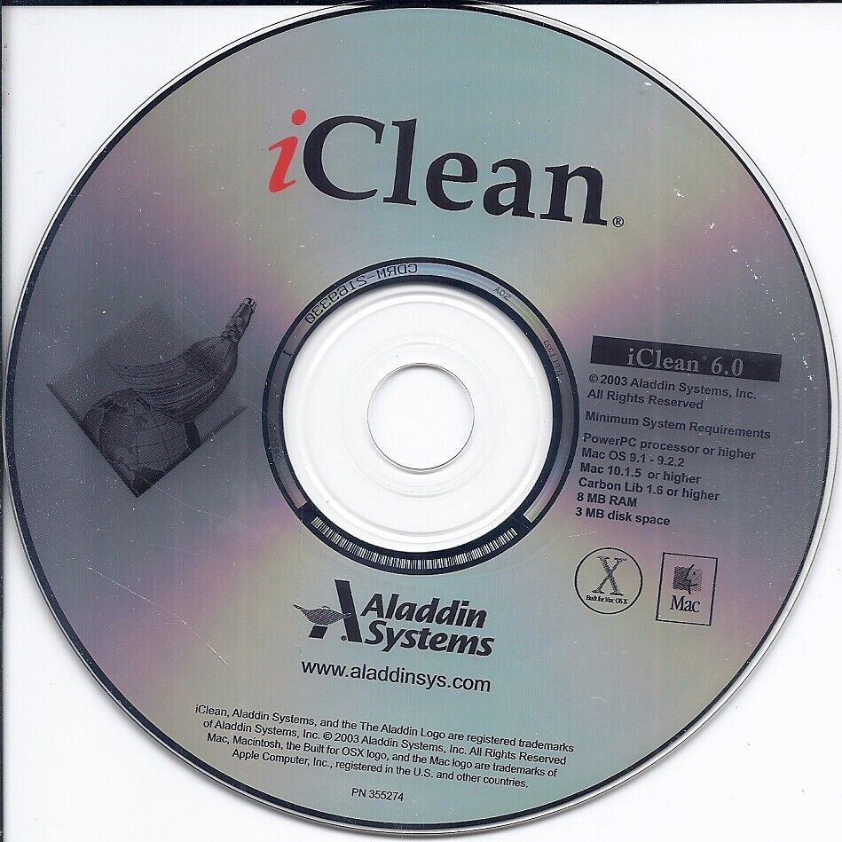 vintage software by Aladdin Systems - iClean CD (disc only)