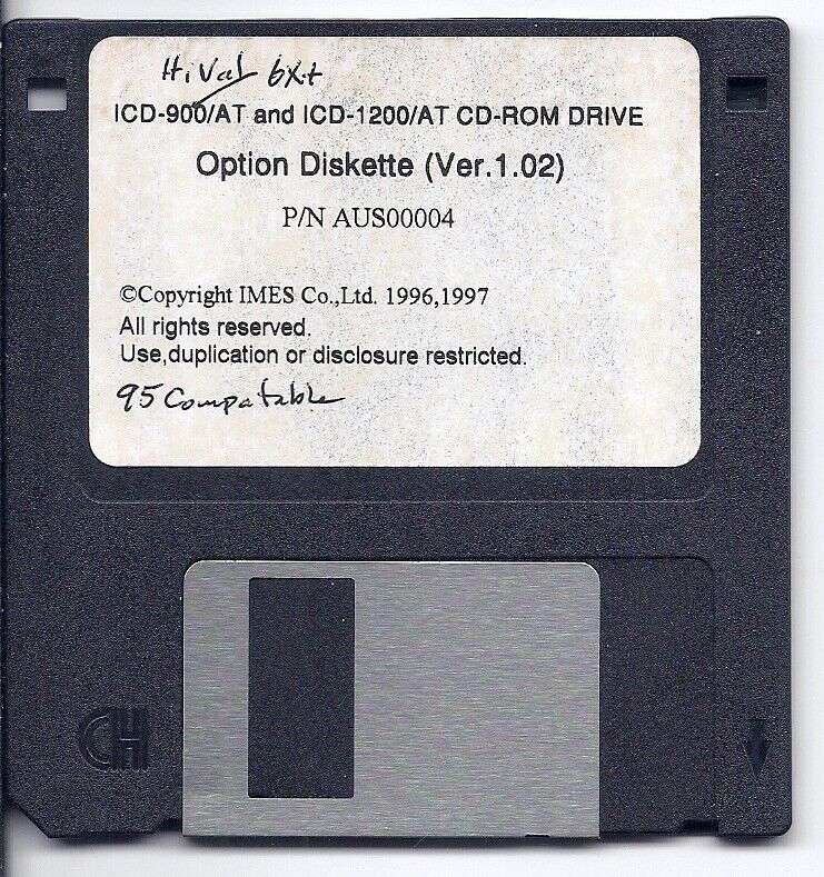 vintage 1.44 floppy disc disk - IMES CD-ROM option 