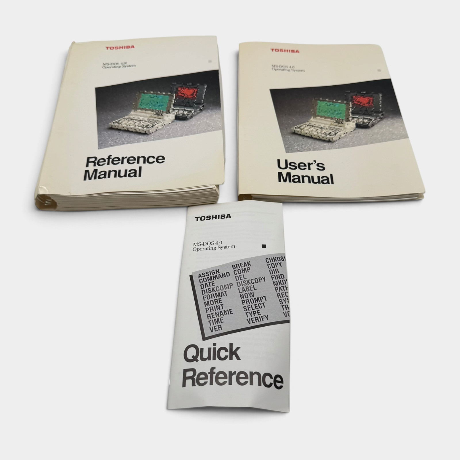 Vintage Toshiba MS-DOS 4.0 4.01 User Reference Manuals Quick Reference Guide