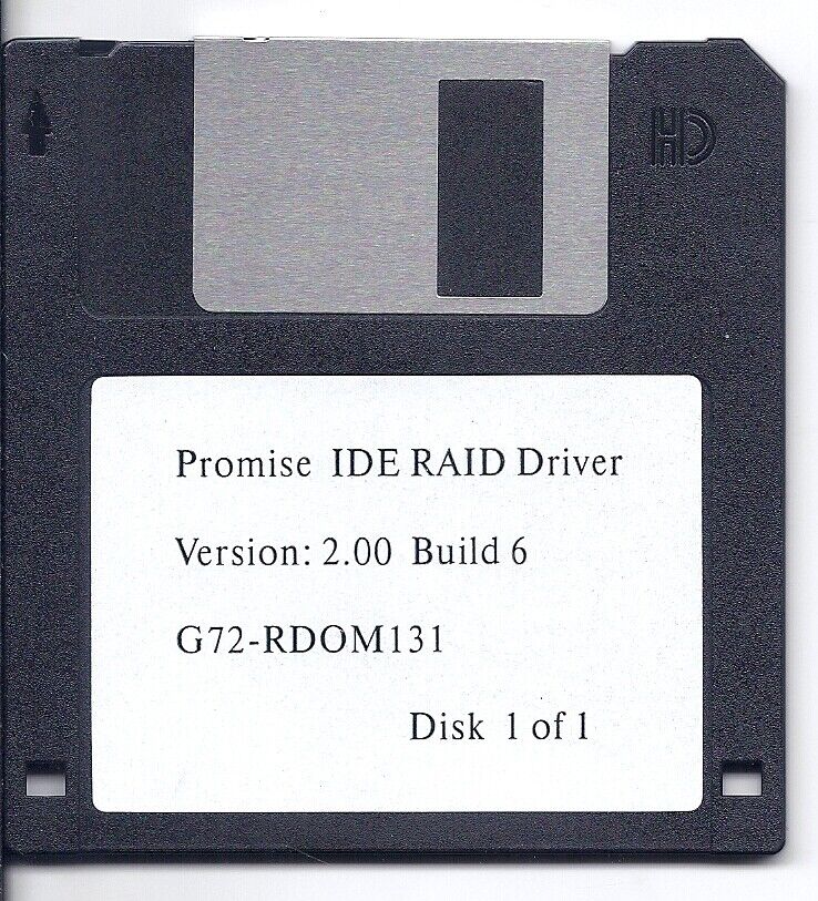 vintage 1.44 floppy - Promise IDE RAID Driver disc
