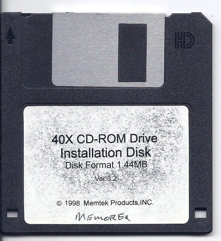 vintage 1.44 floppy - 40x CD-ROM Drive Installation disc