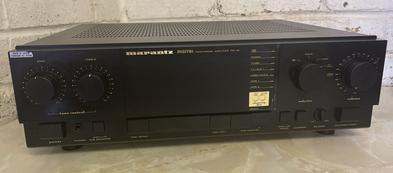 Marantz Digital Monitoring Amplifier PM-45 Untested - No Power Lead