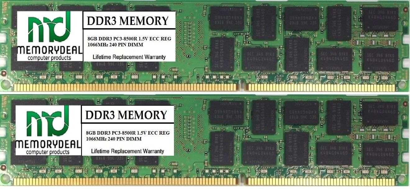 16GB 2x 8GB 2Rx4 PC3-10600R DDR3 1333 MHz ECC RDIMM REG Server Memory RAM