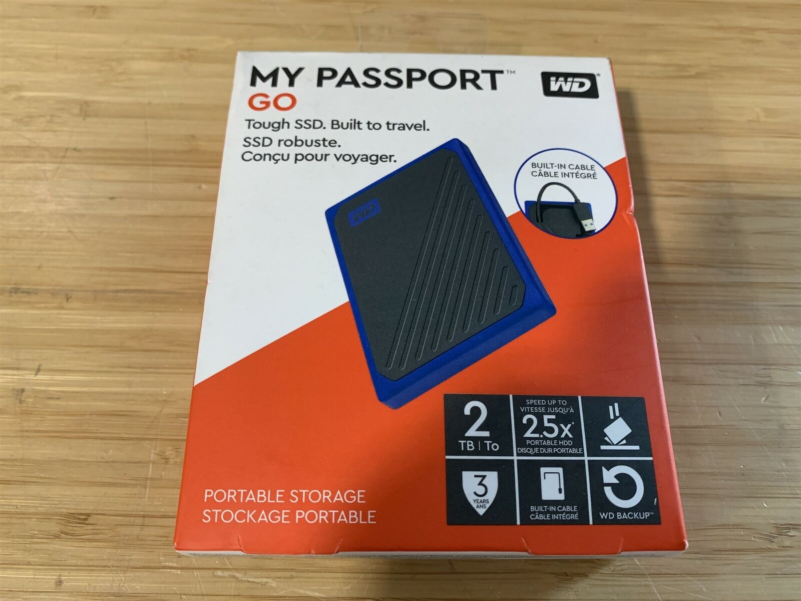 Western Digital My Passport Go 2TB Portable External Solid State Drive USB 3.0