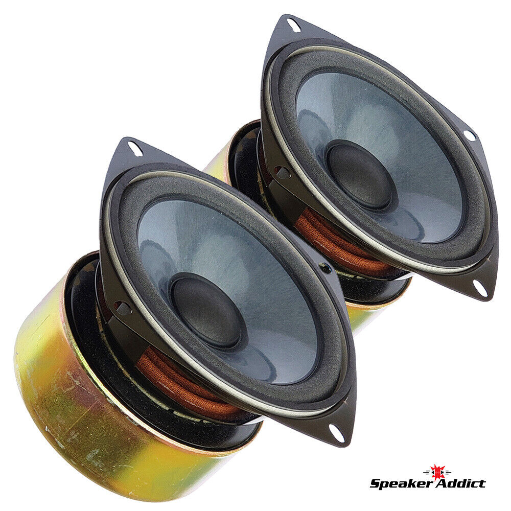 PAIR - Diatone 4 inch full range speakers - 60-18khz - 50 watts - 89dB - NOS