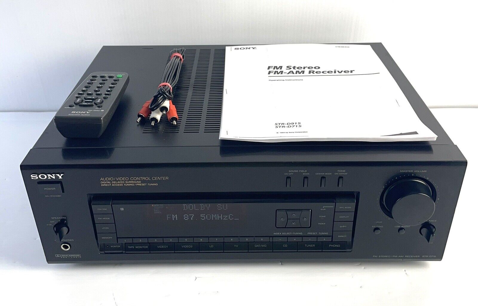 Vintage 1990s '94 Sony STR-D715 Stereo Receiver w Phono Tape Monitor 100WPC