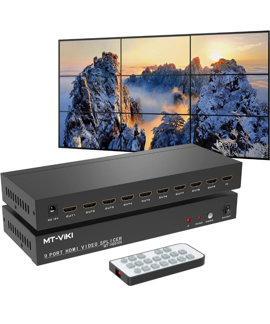 MT-VIKI 9 Port HDMI Video Splicer Video Wall Controller 3x3 9 Channel 1080p MT-VIKI 9 Port HDMI Video Splicer Video Wall Controller 3x3 9 Channel 1080p