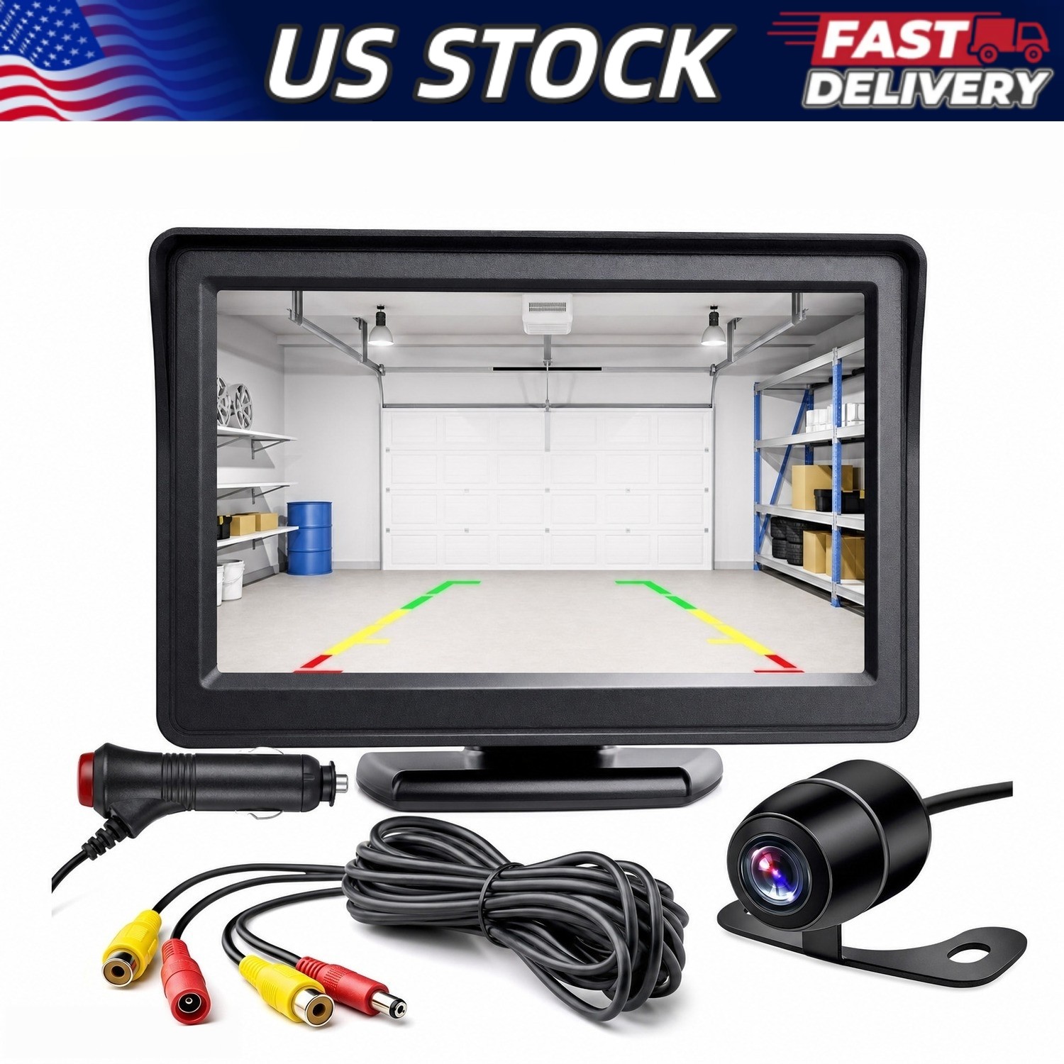 Car Rear View Backup Camera Reverse Parking Night Vision and 4.3