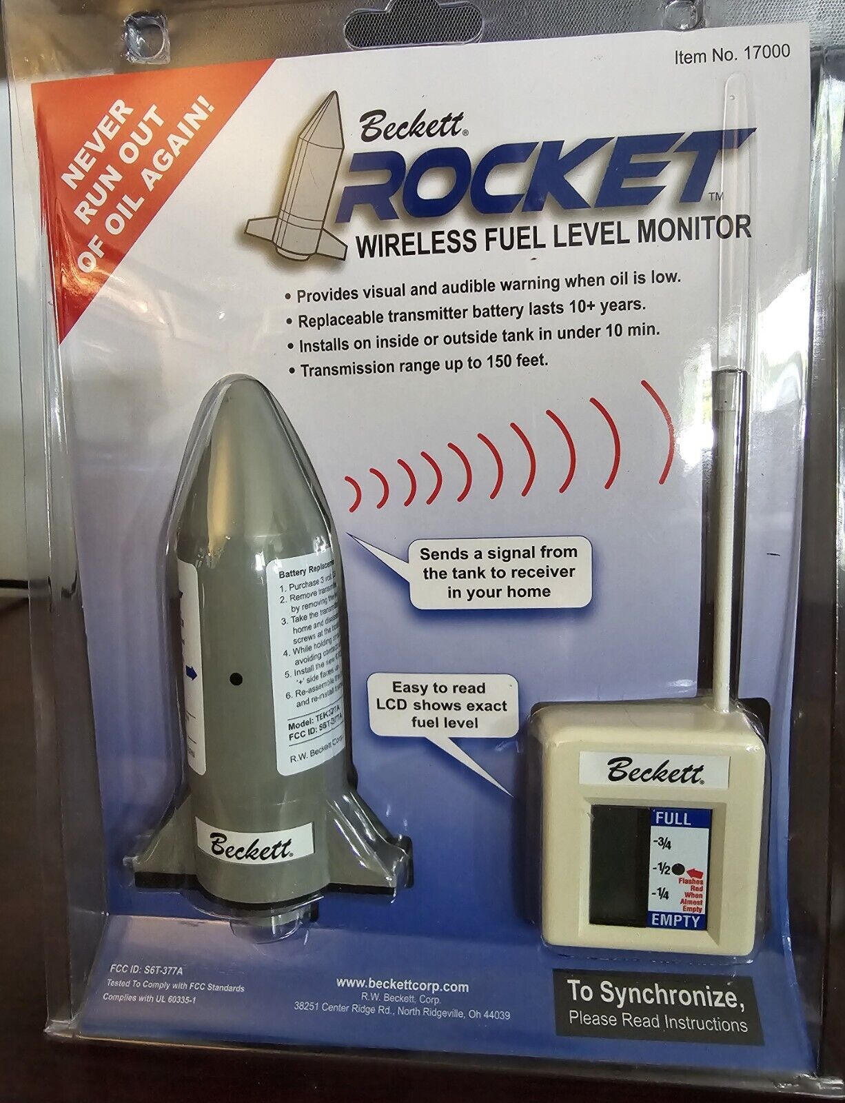 Rocket #17000 Wireless Fuel Level Monitor New