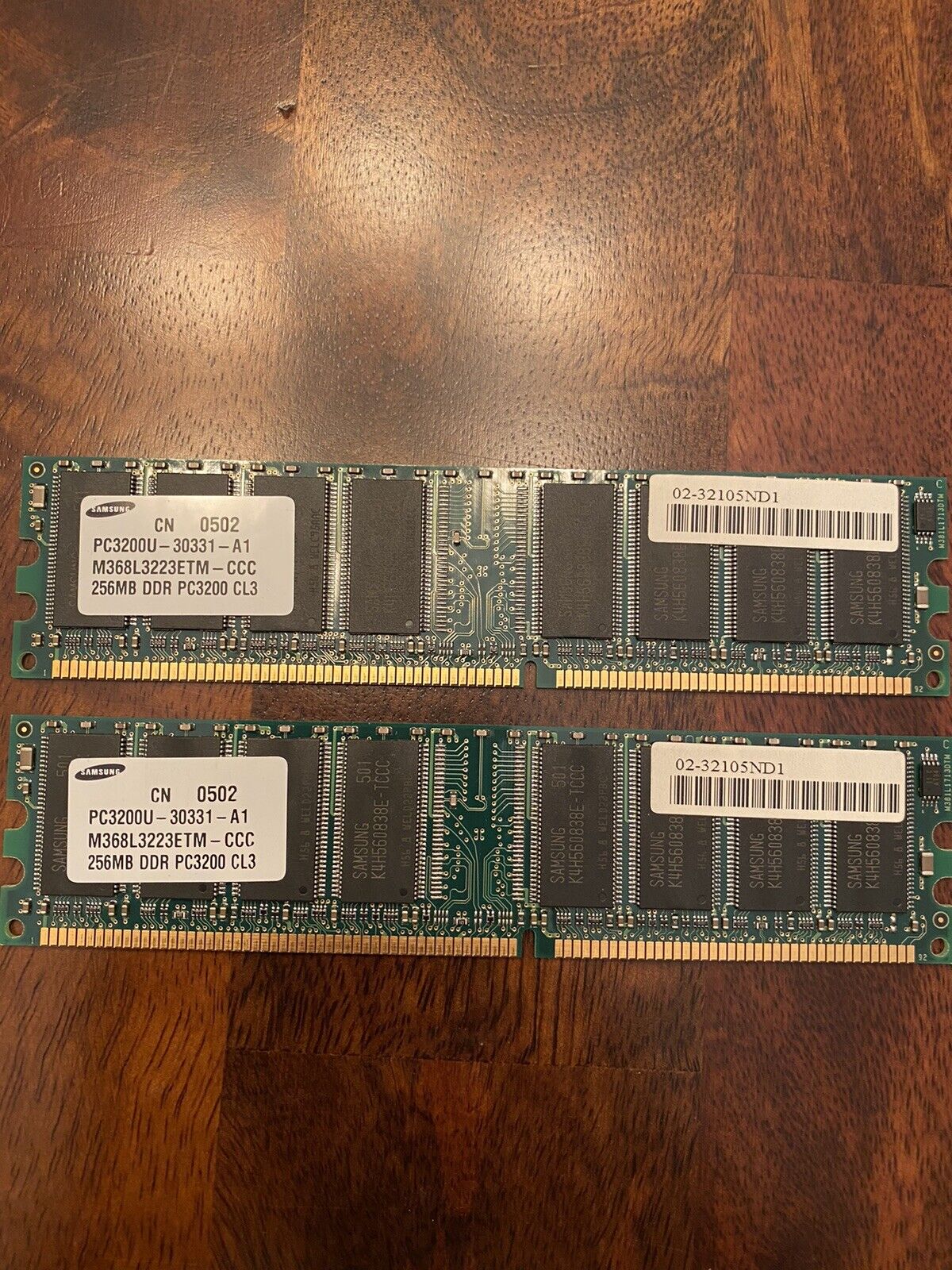256MB PC3200 CL3 Ram Sticks (x2) Two Sticks