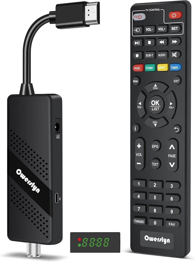 ​Owerslyn ATSC Digital TV Converter Stick 1080P HD Tuner Receiver HDMI AV Remote