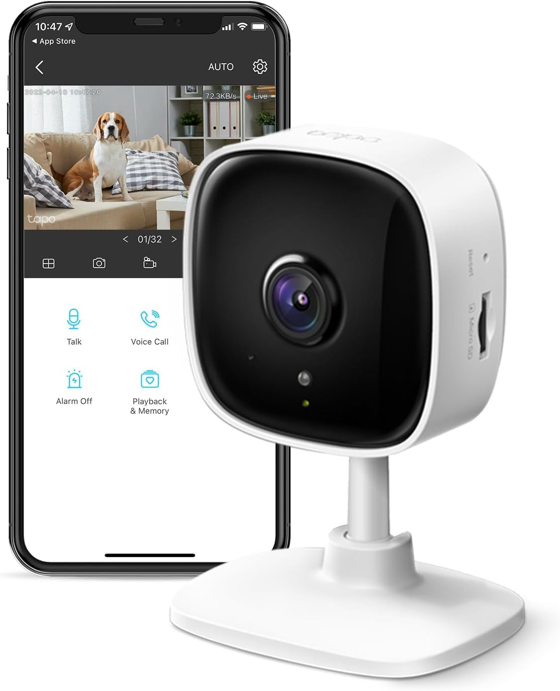 Tapo 1080P Indoor Security Camera for Baby Monitor