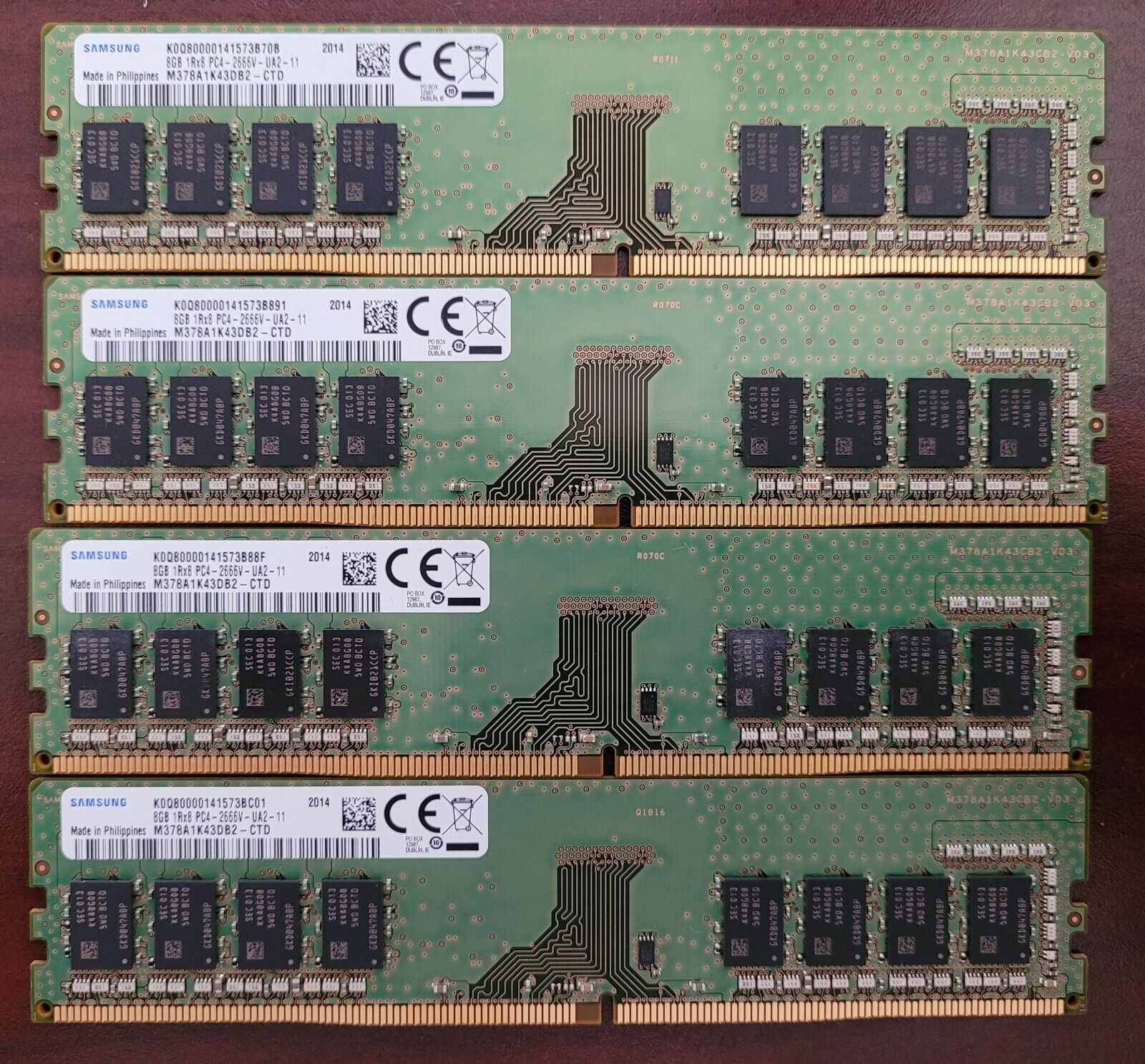 SAMSUNG 8GB 1Rx8 PC4-2666V DDR4 MEMORY MODULE M378A1K43CB2-CTD - UDIMM