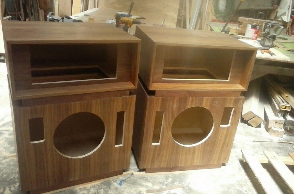 Pair New Altec Lansing Model 19 Cabinets in Walnut or Oak Veneer WILL SHIP