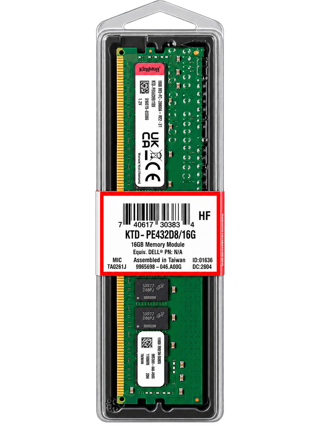 Kingston KTD-PE432D8/16G 16GB DDR4 SDRAM Memory Module for Desktop PC and Server