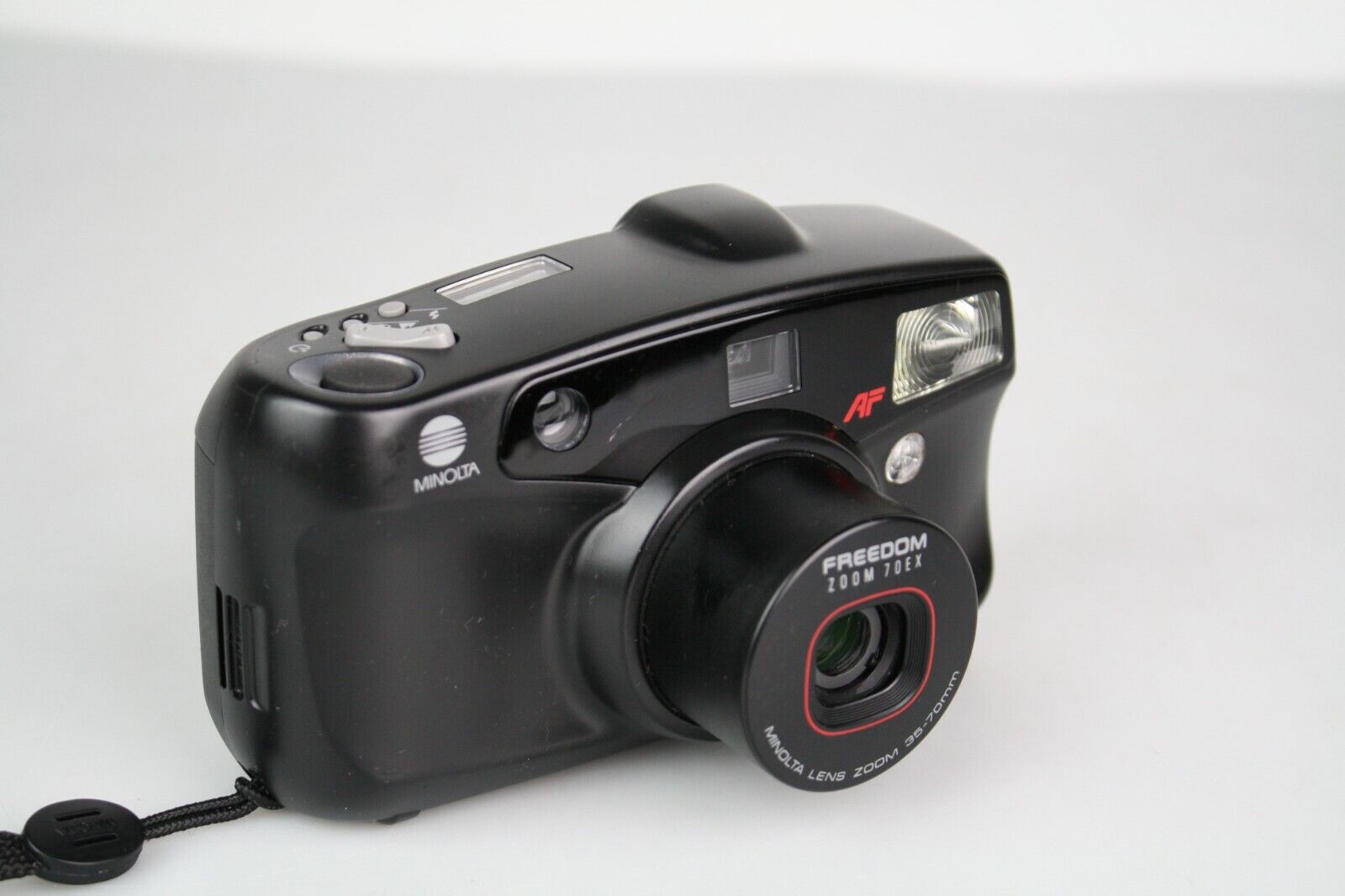 Minolta Freedom Zoom 70EX Point & Shoot 35mm Film Camera Black Tested Works