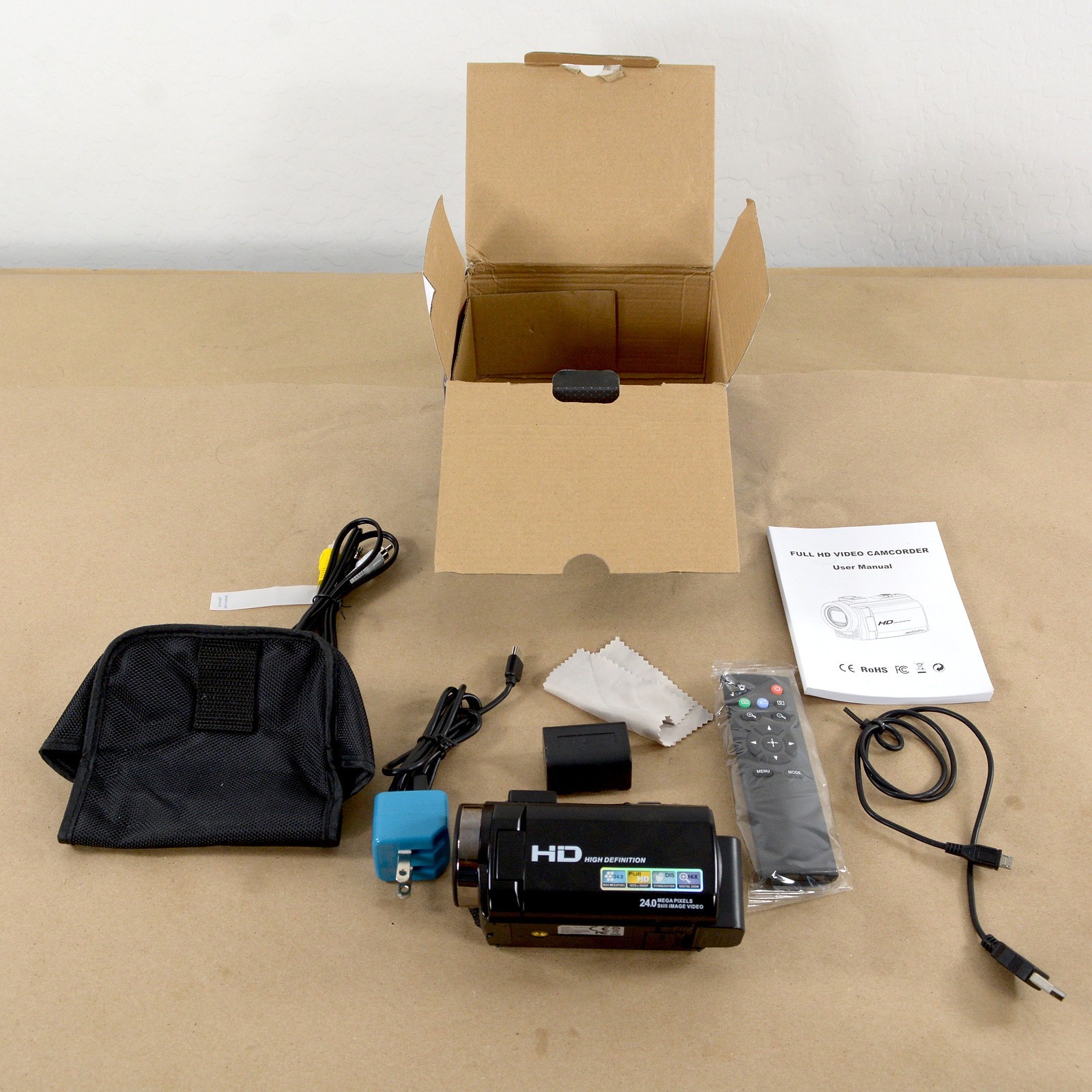 Digital Camcorder 24MP Full HD 32GB Dual Battery Video Camera Brand New Open Box