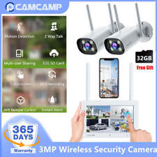 CAMCAMP 3PCS 3MP Wireless Security Camera System with 7