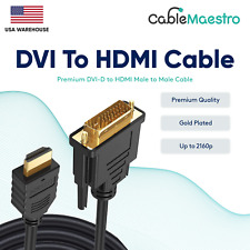 DVI-D To HDMI Male To Male Cable Gold 24+1 HDTV PC Display Wire Monitor 1.5-25FT picture