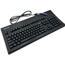 Dell AT101W Mechanical Keyboard Black Alps Linear Mod PS/2 Tested Vintage picture