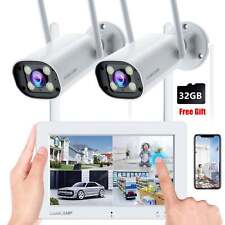 ✅2K Wireless Security Cameras System w/ Monitor Outdoor 2.4G Wifi IP Camera Cams picture
