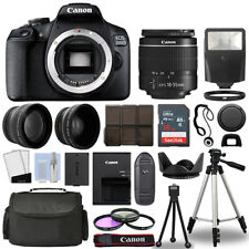 Canon EOS 2000D / Rebel T7 SLR Camera + 3 Lens Kit 18-55mm + 16GB + Flash & More picture
