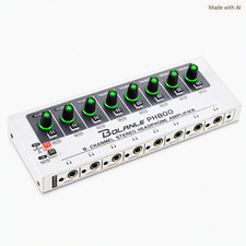 Bolanle PH800 8‑Channel Headphone Amplifier 16‑Output 3.5mm/6.35mm 250Ω picture