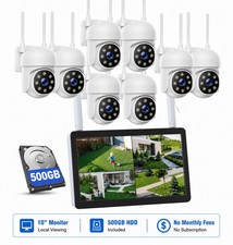 8PC PTZ WiFi Cameras 10inch Monitor 4K NVR Wireless Security Camera System Audio picture